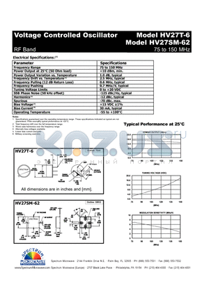 HV27T-6 datasheet - VOLTAGE CONTROLLED OSCILLATOR