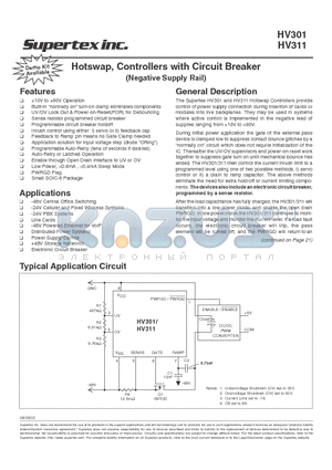 HV311 datasheet - Hotswap, Controllers with Circuit Breaker