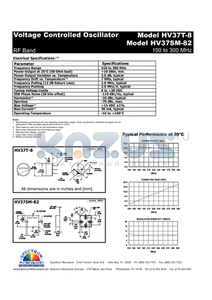 HV37SM-82 datasheet - Voltage Controlled Oscillator