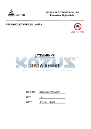 LY35540-PF datasheet - RECTANGLE TYPE LED LAMPS