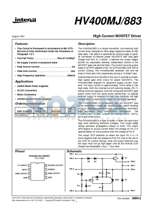 HV400MJ datasheet - High Current MOSFET Driver