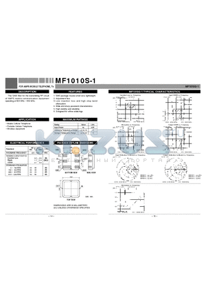 MF1010S-1 datasheet - FOR AMPS MOBILE TELEPHONE, Tx