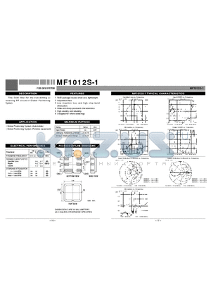 MF1012S-1 datasheet - FOR GPS SYSTEM