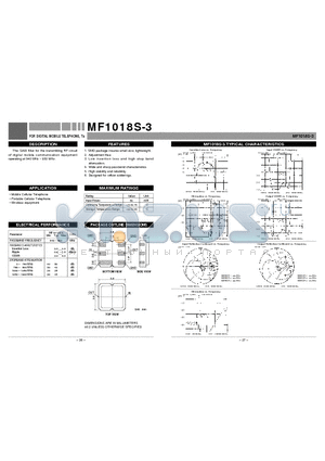 MF1018S-3 datasheet - FOR DIGITAL MOBILE TELEPHONE, Tx