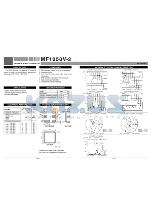 MF1050V-2 datasheet - FOR DIGITAL MOBILE TELEPHONE, Rx