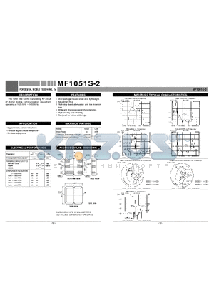 MF1051S-2 datasheet - FOR DIGITAL MOBILE TELEPHONE, Tx
