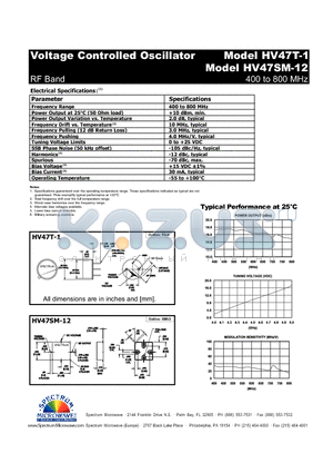 HV47T-1 datasheet - Voltage Controlled Oscillator