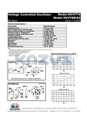 HV47T-8 datasheet - Voltage Controlled Oscillator