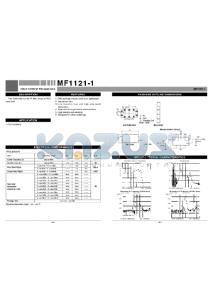 MF1121-1 datasheet - FOR IF FILTER OF PCS HAND HELD