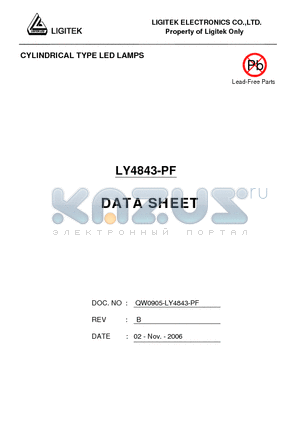 LY4843-PF datasheet - CYLINDRICAL TYPE LED LAMPS