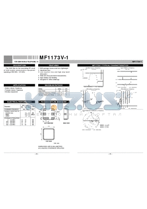 MF1173V-1 datasheet - FOR GSM MOBILE TELEPHONE, Tx