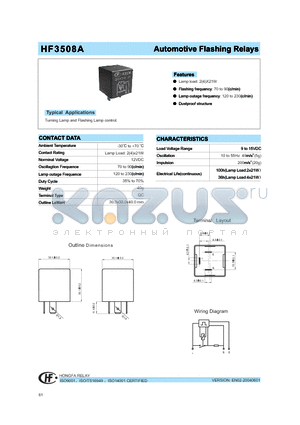 HF3508A datasheet - Automotive Flashing Relays