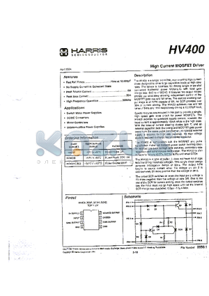 HV400IB datasheet - High Current MOSFET Driver