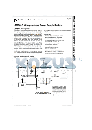 LM2984C datasheet - LM2984C Microprocessor Power Supply System