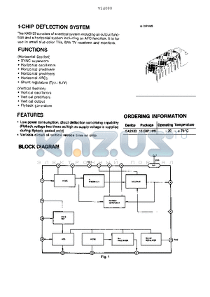 KA2133 datasheet - 1-CHIP DEFLECTION SYSTEM