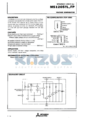 M51205TL datasheet - VOLTAGE COMPARATOR