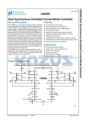 LM3000 datasheet - Dual Synchronous Emulated Current-Mode Controller