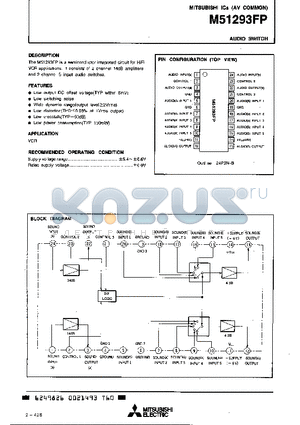 M51293 datasheet - AUDIO SWITCH