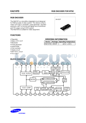 KA2197 datasheet - RGB ENCODER FOR NTSC