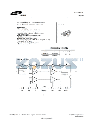 KA2206 datasheet - 2-CHANNEL POWER AMPLIFIER