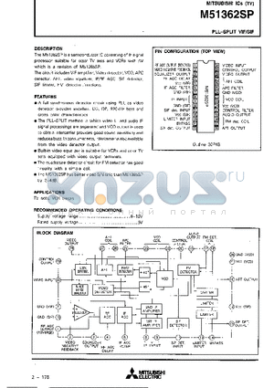 M51362SP datasheet - PLL SPLIT VIF/SIF