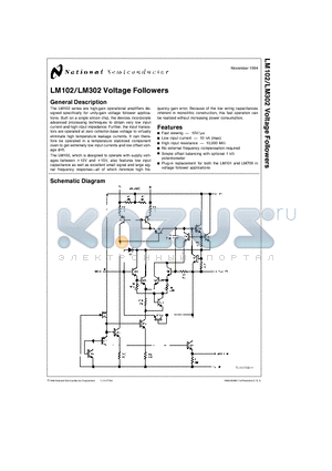 LM302 datasheet - Voltage Followers