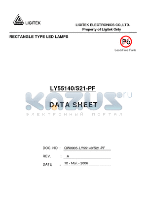 LY55140-S21-PF datasheet - RECTANGLE TYPE LED LAMPS