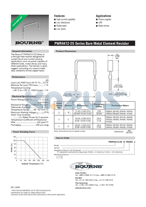 PWR4412-2S datasheet - Bare Metal Element Resistor