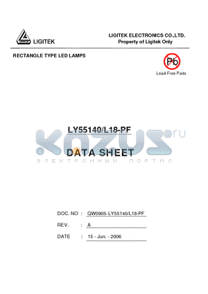 LY55140/L18-PF datasheet - RECTANGLE TYPE LED LAMPS