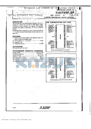 M51785P datasheet - 3 PHASE BRUSHLESS MOTOR CONTROL