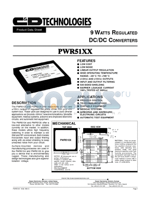 PWR5104/H datasheet - 9 WATT REGULATED DC/DC CONVERTER