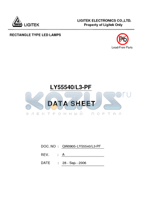 LY55540/L3-PF datasheet - RECTANGLE TYPE LED LAMPS
