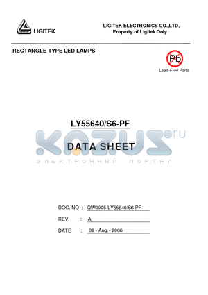 LY55640-S6-PF datasheet - RECTANGLE TYPE LED LAMPS