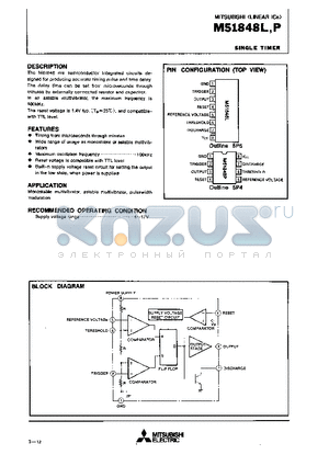 M51848 datasheet - SINGLE TIMER