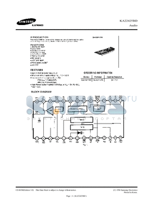 KA22425BD datasheet - INTROCUCTION