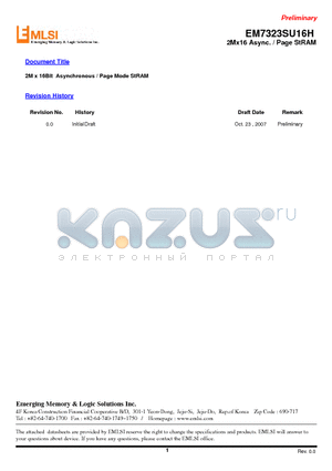 EM7323SU16HP-85LF datasheet - 2M x 16Bit Asynchronous / Page Mode StRAM