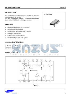 KA2272 datasheet - FM NOISE CANCELLER