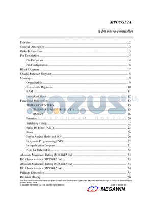 MPC89E51AP datasheet - 8-bit micro-controller