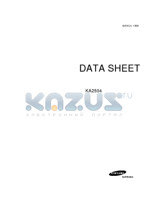 KA2504 datasheet - I2C BUS CONTROLLED R/G/B VIDEO AMPLIFIER
