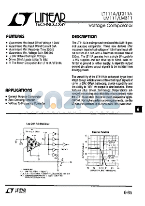 LM311H datasheet - Voltage Comparator