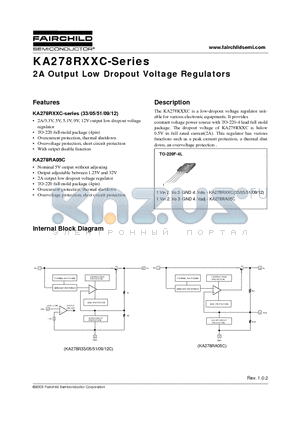 KA278R05C datasheet - 2A Output Low Dropout Voltage Regulators