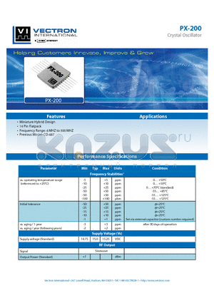 PX-2000-AEA-BK datasheet - Crystal Oscillator