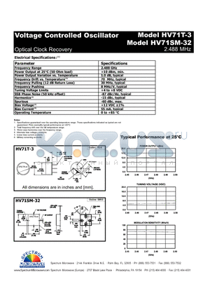 HV71T-3 datasheet - Voltage Controlled Oscillator