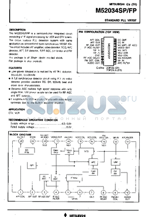 M52034FP datasheet - Standard pll vif/sif