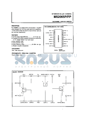 M52065P datasheet - 3-CHANNEL ANALOG SWITCH