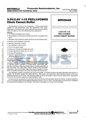 MPC9449 datasheet - 3.3V / 2.5 V 1:15 PECL/LVCMOS