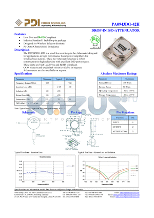 PA0943DG-42H datasheet - DROP-IN ISO-ATTENUATOR