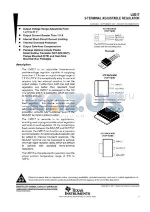 LM317-TI datasheet - 3-TERMINAL ADJUSTABLE REGULATOR