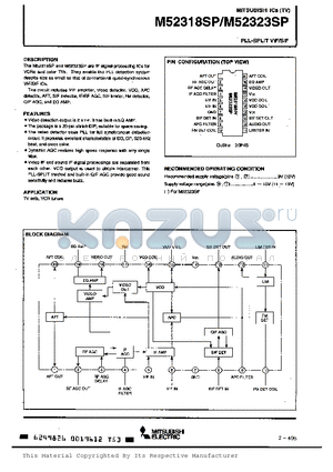 M52323SP datasheet - PLL-SPLIT VIF/SIF