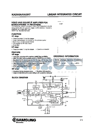 KA2917 datasheet - LINEAR INTEGRATED CIRCUIT